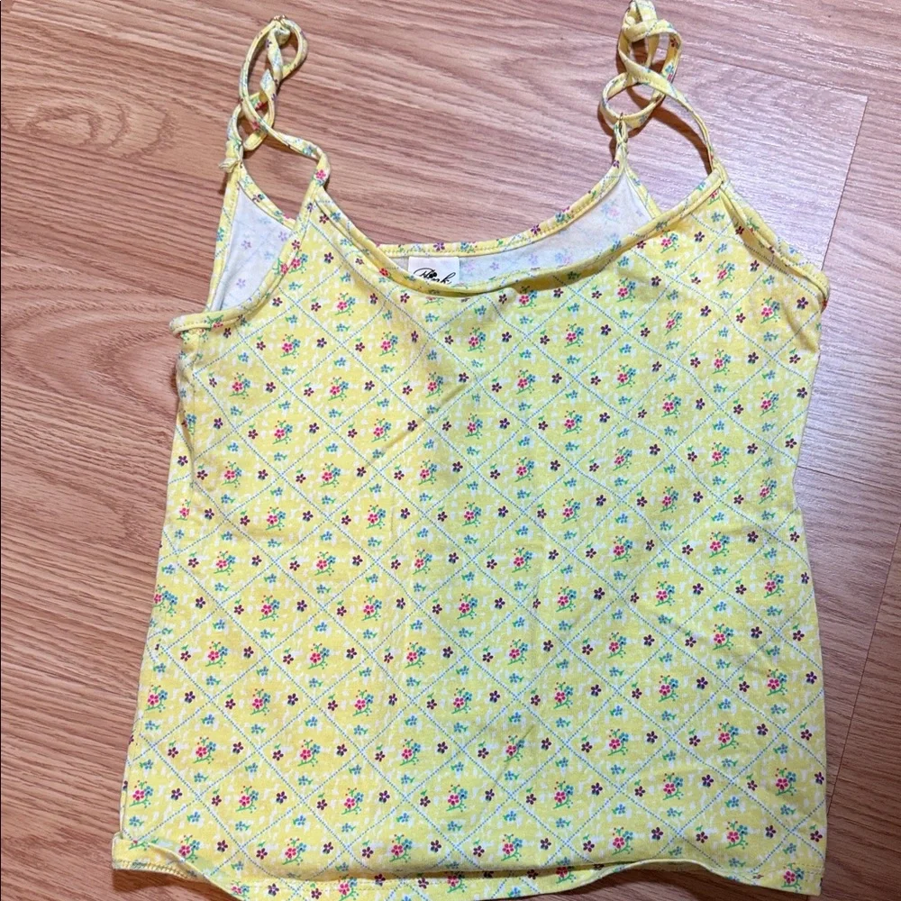 PINK Victoria's Secret by Frankies Bikinis Yellow Patterned Pajama Set - Picture 5 of 7